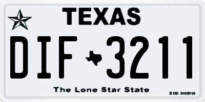 TX license plate DIF3211