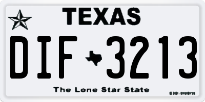 TX license plate DIF3213