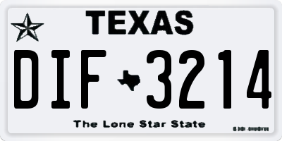TX license plate DIF3214