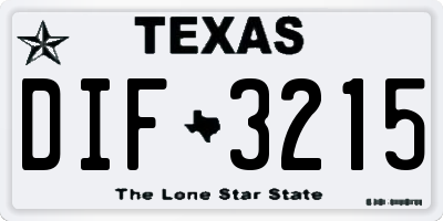 TX license plate DIF3215