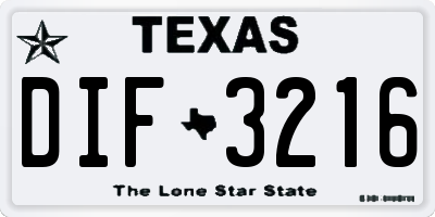 TX license plate DIF3216