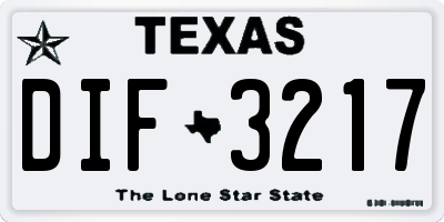 TX license plate DIF3217