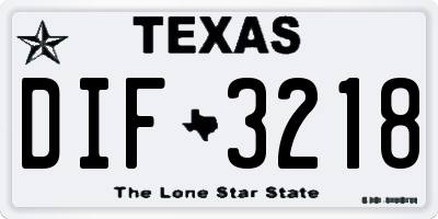 TX license plate DIF3218