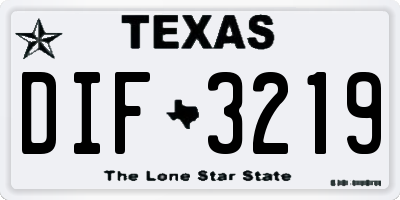 TX license plate DIF3219