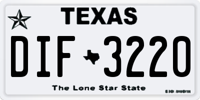 TX license plate DIF3220