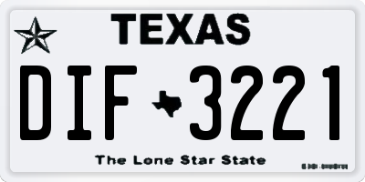 TX license plate DIF3221