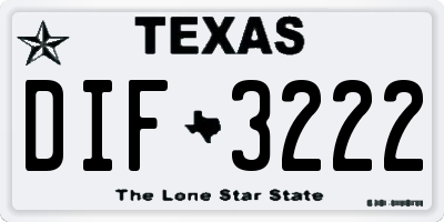 TX license plate DIF3222
