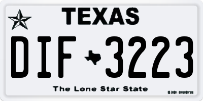 TX license plate DIF3223