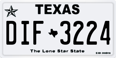 TX license plate DIF3224