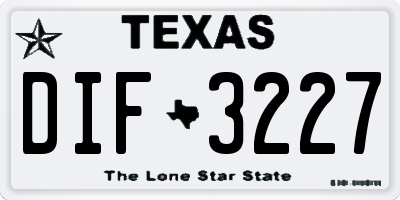 TX license plate DIF3227