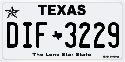 TX license plate DIF3229