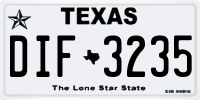 TX license plate DIF3235