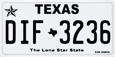 TX license plate DIF3236