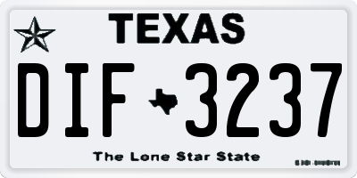 TX license plate DIF3237