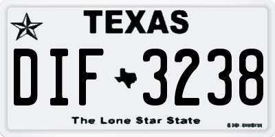 TX license plate DIF3238