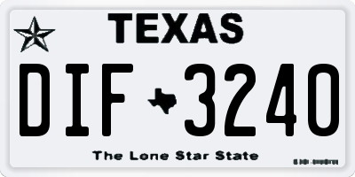 TX license plate DIF3240