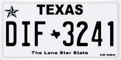 TX license plate DIF3241