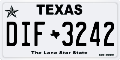TX license plate DIF3242