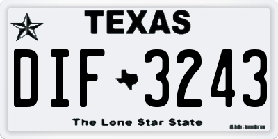 TX license plate DIF3243