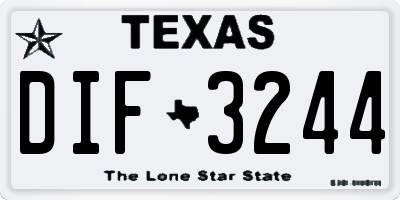 TX license plate DIF3244