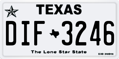 TX license plate DIF3246