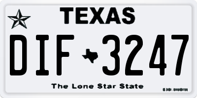 TX license plate DIF3247