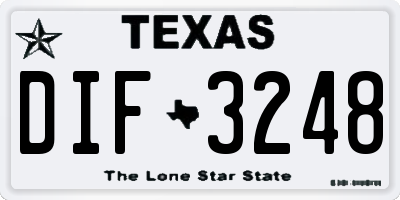TX license plate DIF3248