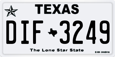 TX license plate DIF3249