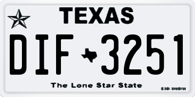 TX license plate DIF3251
