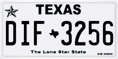TX license plate DIF3256
