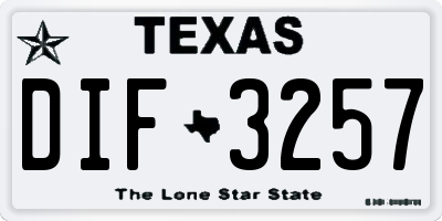TX license plate DIF3257