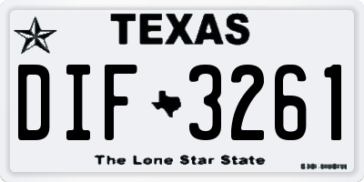 TX license plate DIF3261