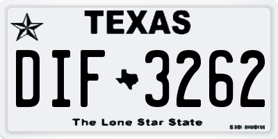 TX license plate DIF3262