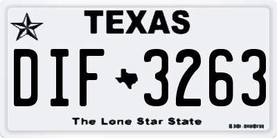 TX license plate DIF3263