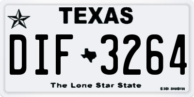 TX license plate DIF3264