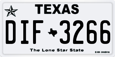 TX license plate DIF3266