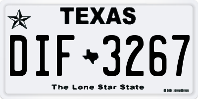 TX license plate DIF3267