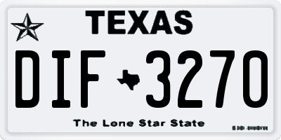 TX license plate DIF3270
