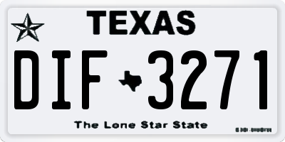 TX license plate DIF3271