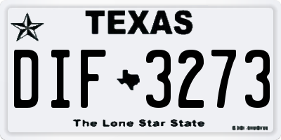 TX license plate DIF3273