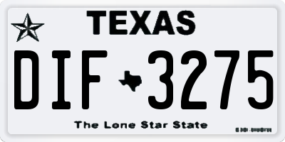 TX license plate DIF3275