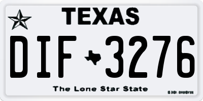 TX license plate DIF3276
