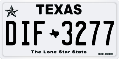 TX license plate DIF3277
