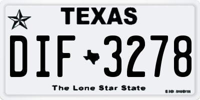 TX license plate DIF3278