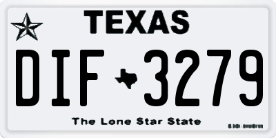 TX license plate DIF3279