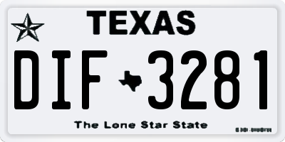 TX license plate DIF3281