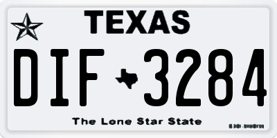 TX license plate DIF3284