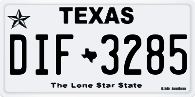 TX license plate DIF3285