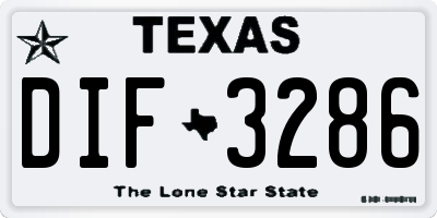 TX license plate DIF3286