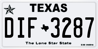 TX license plate DIF3287